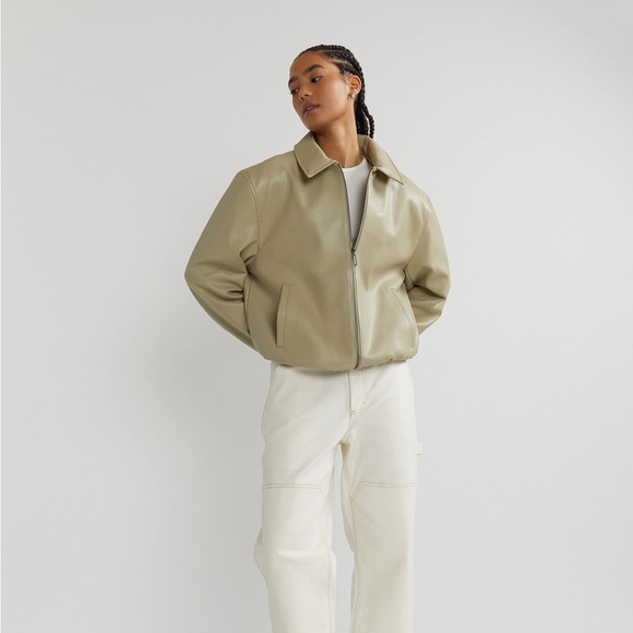 Oak & Fort Vegan Faux Leather Bomber Jacket - Picture 2 of 4